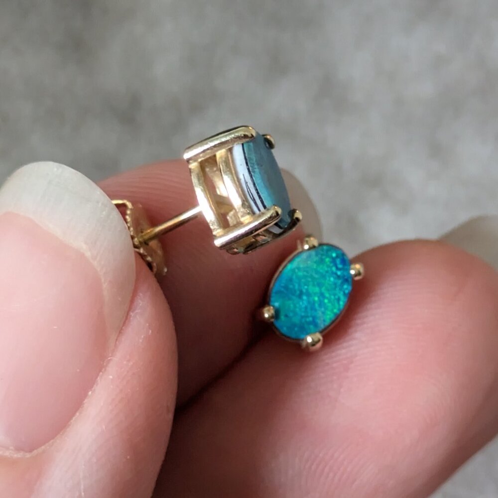 Blue Opal Earrings